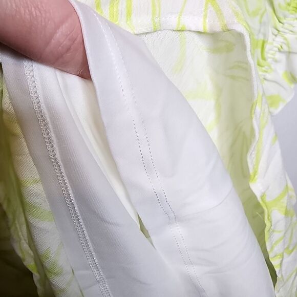 4X 26W Torrid Yellow Floral Empire Waist Gauze Skater Dress Lined Mini Stretch W - Picture 8 of 11